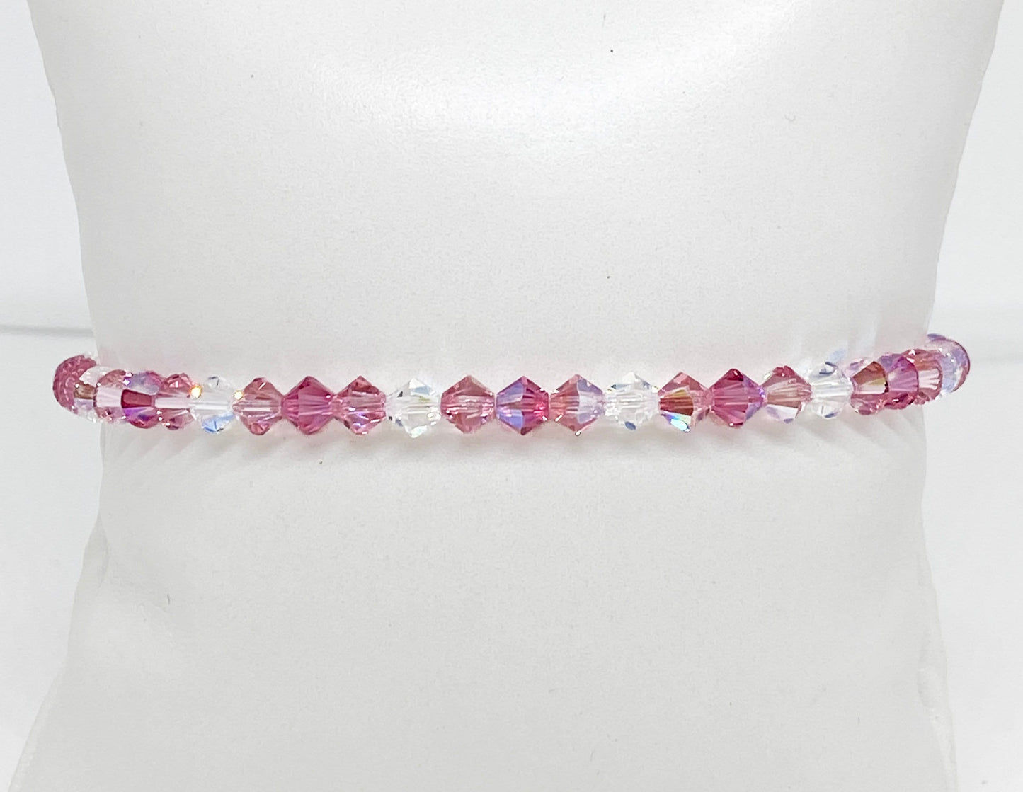 Swarovski Crystal Bracelet in Prettiest Pink - with Rose Shimmer, Light Rose Shimmer, and Crystal Shimmer Swarovski Crystals