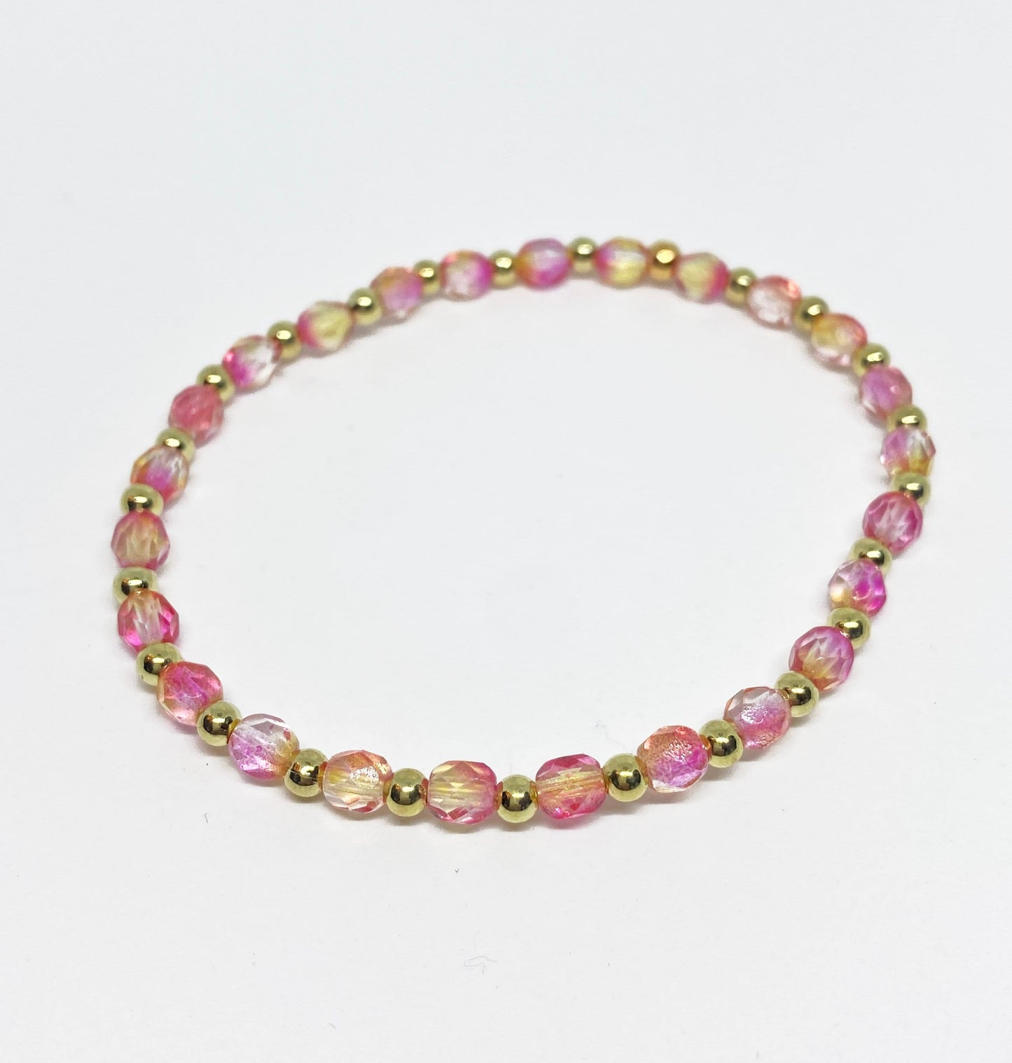 Polished Crystal Accent Bracelet in Pink Lemonade