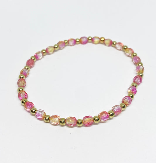 Polished Crystal Accent Bracelet in Pink Lemonade