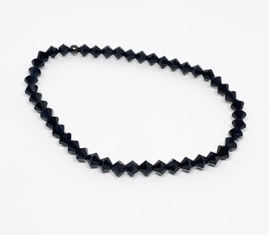Swarovski Crystal Stretch Solid Accent Bracelet in Jet Black