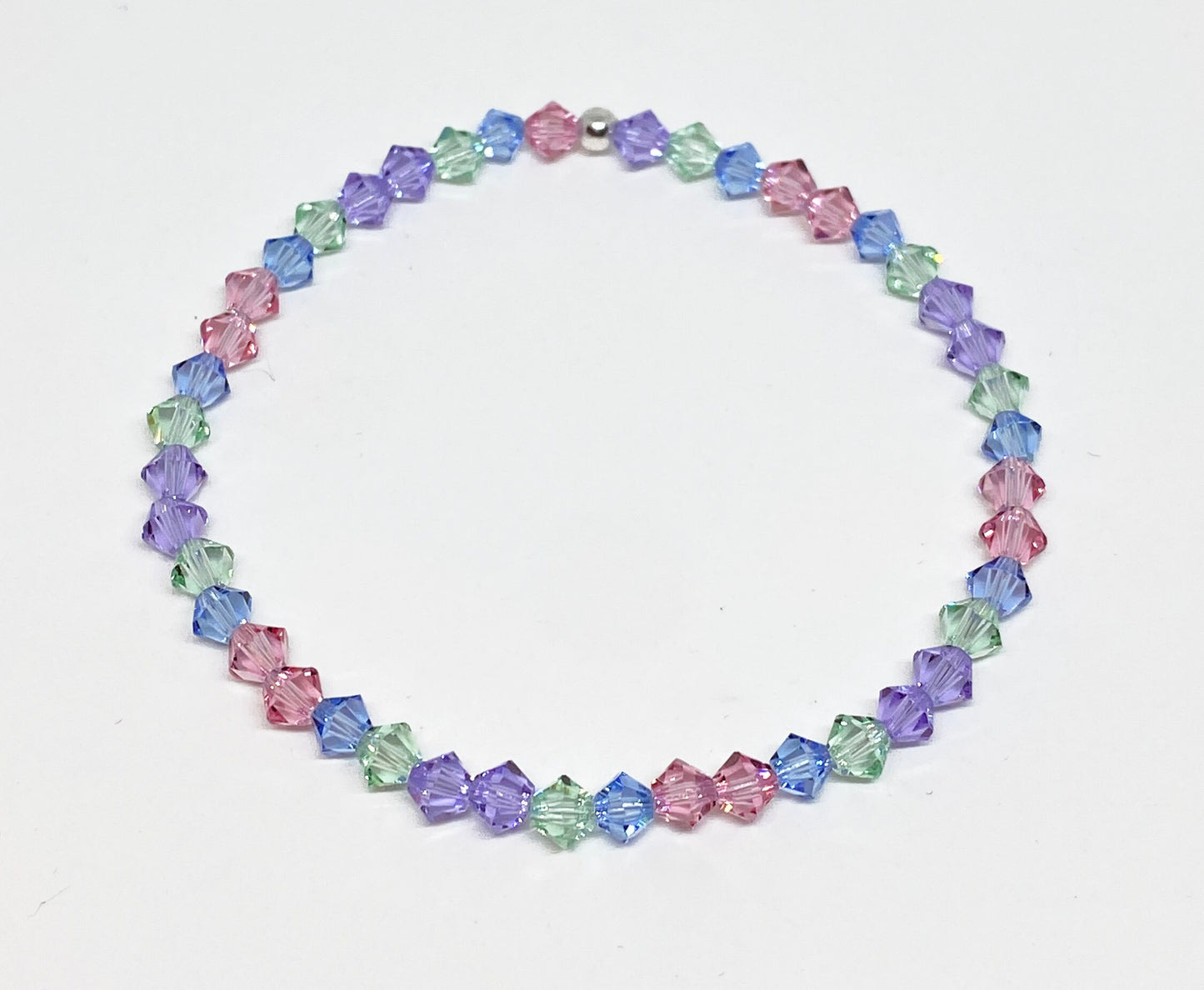 Swarovski Crystal Stretch Accent Bracelet in Watercolor - with Light Rose, Light Sapphire, and Violet Swarovski Crystals