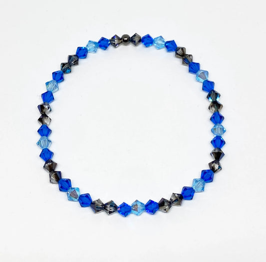 Swarovski Crystal Bracelet in Island Breeze - with Capri Blue, Bermuda Blue, and Aquamarine Shimmer Swarovski Crystals