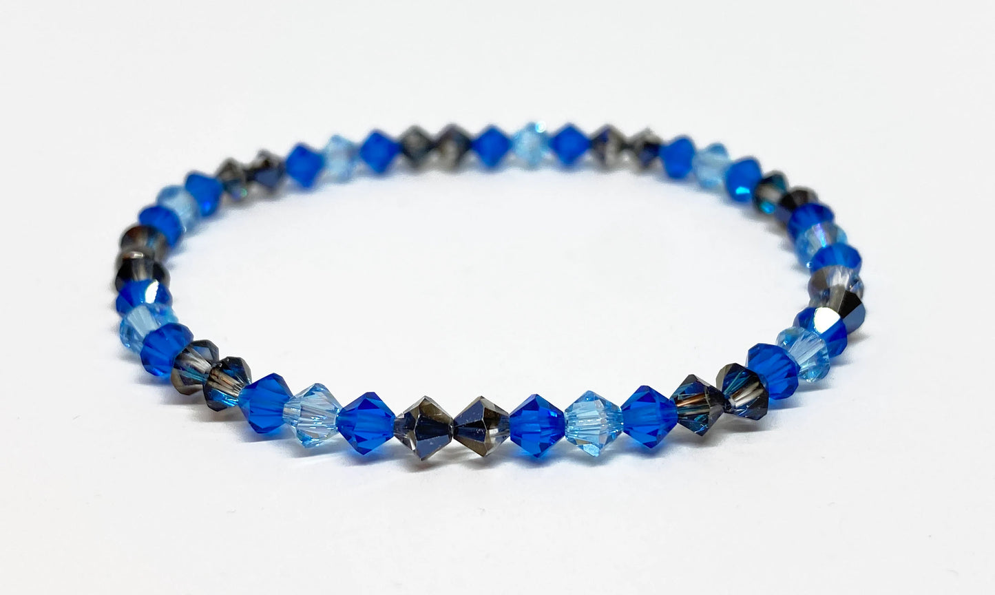 Swarovski Crystal Bracelet in Island Breeze - with Capri Blue, Bermuda Blue, and Aquamarine Shimmer Swarovski Crystals
