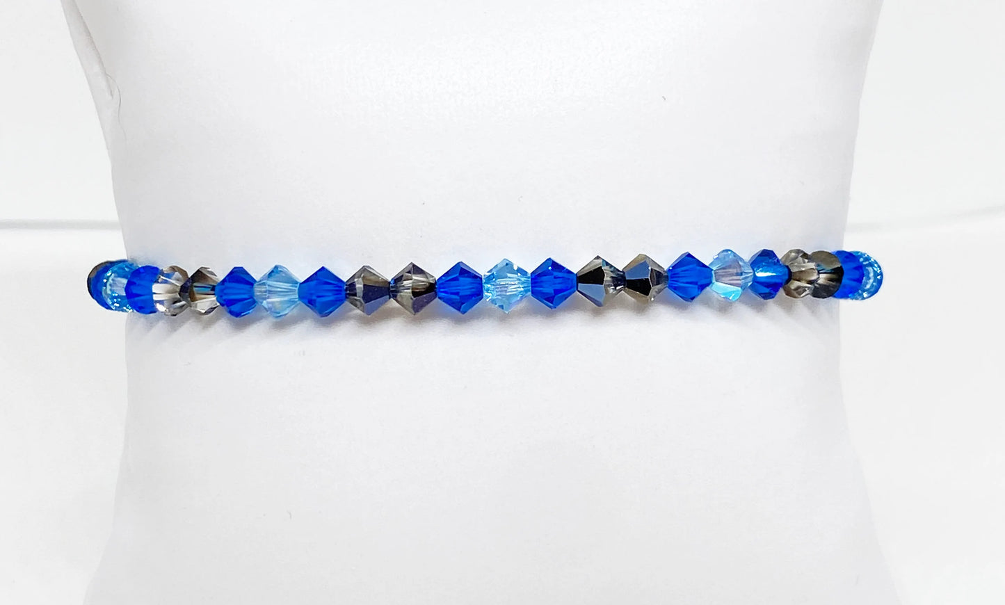 Swarovski Crystal Bracelet in Island Breeze - with Capri Blue, Bermuda Blue, and Aquamarine Shimmer Swarovski Crystals
