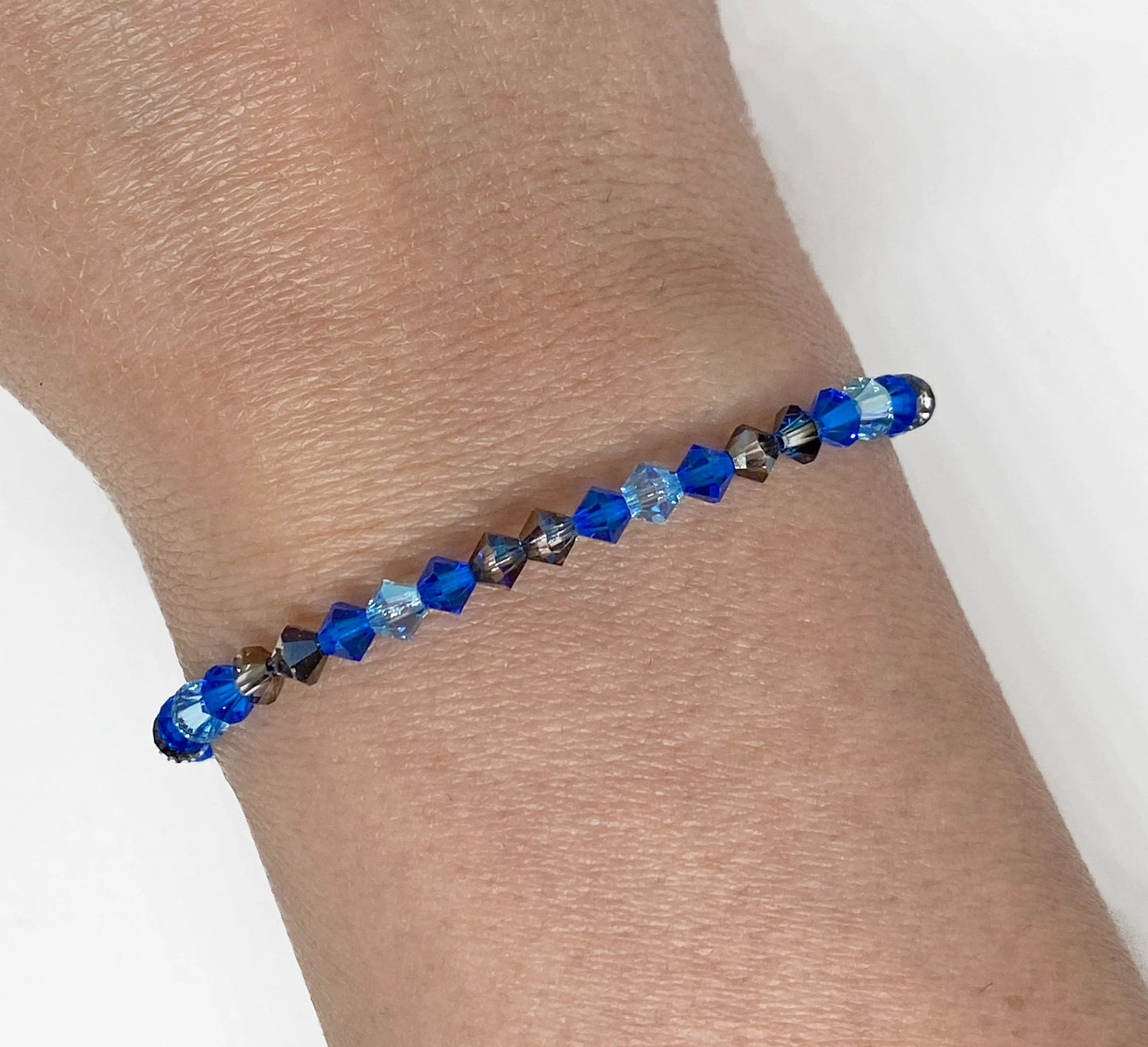 Swarovski Crystal Bracelet in Island Breeze - with Capri Blue, Bermuda Blue, and Aquamarine Shimmer Swarovski Crystals