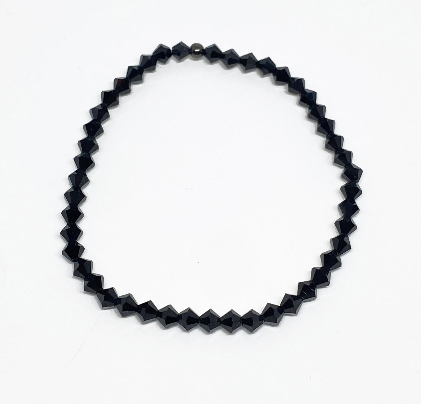 Swarovski Crystal Stretch Solid Accent Bracelet in Jet Black