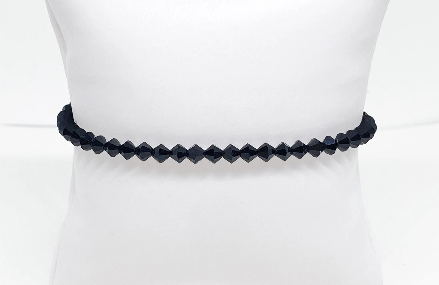 Swarovski Crystal Stretch Solid Accent Bracelet in Jet Black