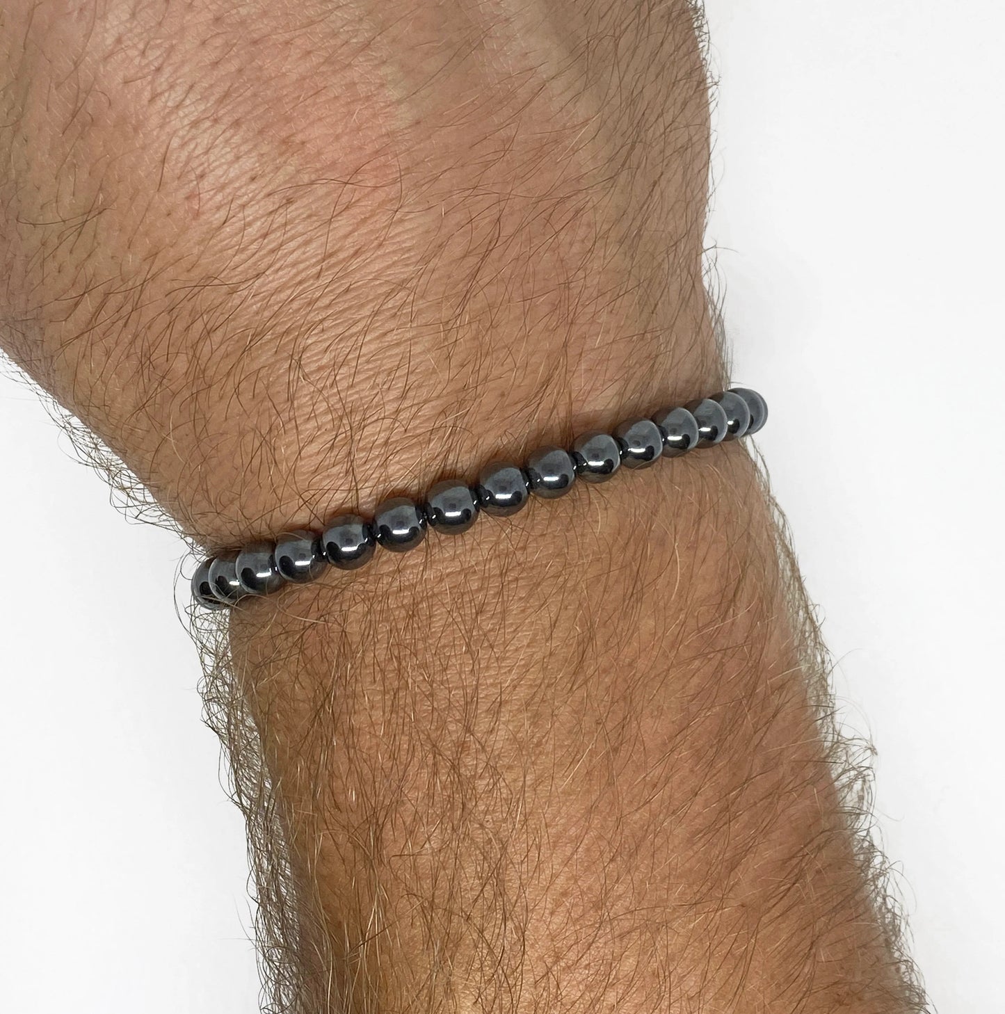 Mens Hematite Bead Bracelet