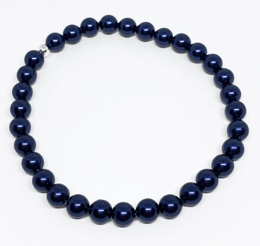 Swarovski Pearl Accent Beaded Bracelet in Night Blue