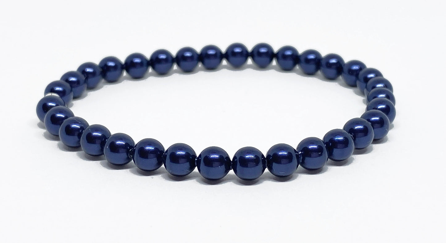 Swarovski Pearl Accent Beaded Bracelet in Night Blue
