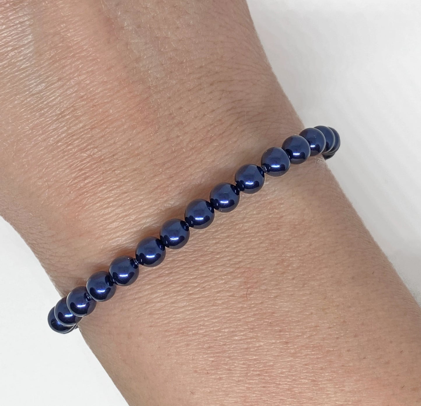 Swarovski Pearl Accent Beaded Bracelet in Night Blue