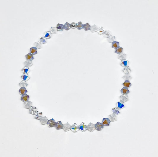 Swarovski Crystal Stretch Accent Bracelet in Opal Mauve