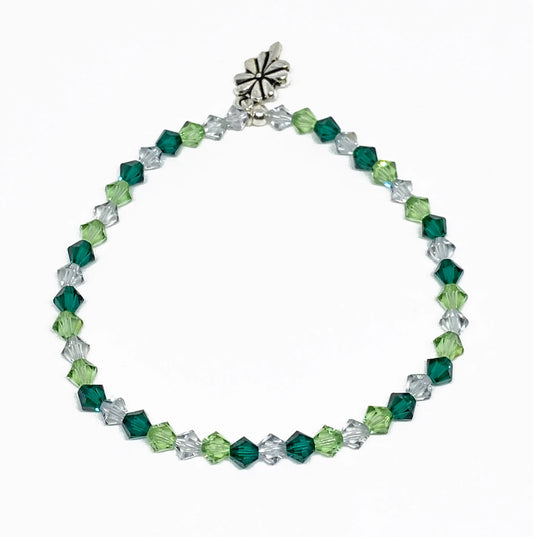 Swarovski Crystal Stretch Bracelet in Luck of the Irish - Perfect for St. Patrick's Day