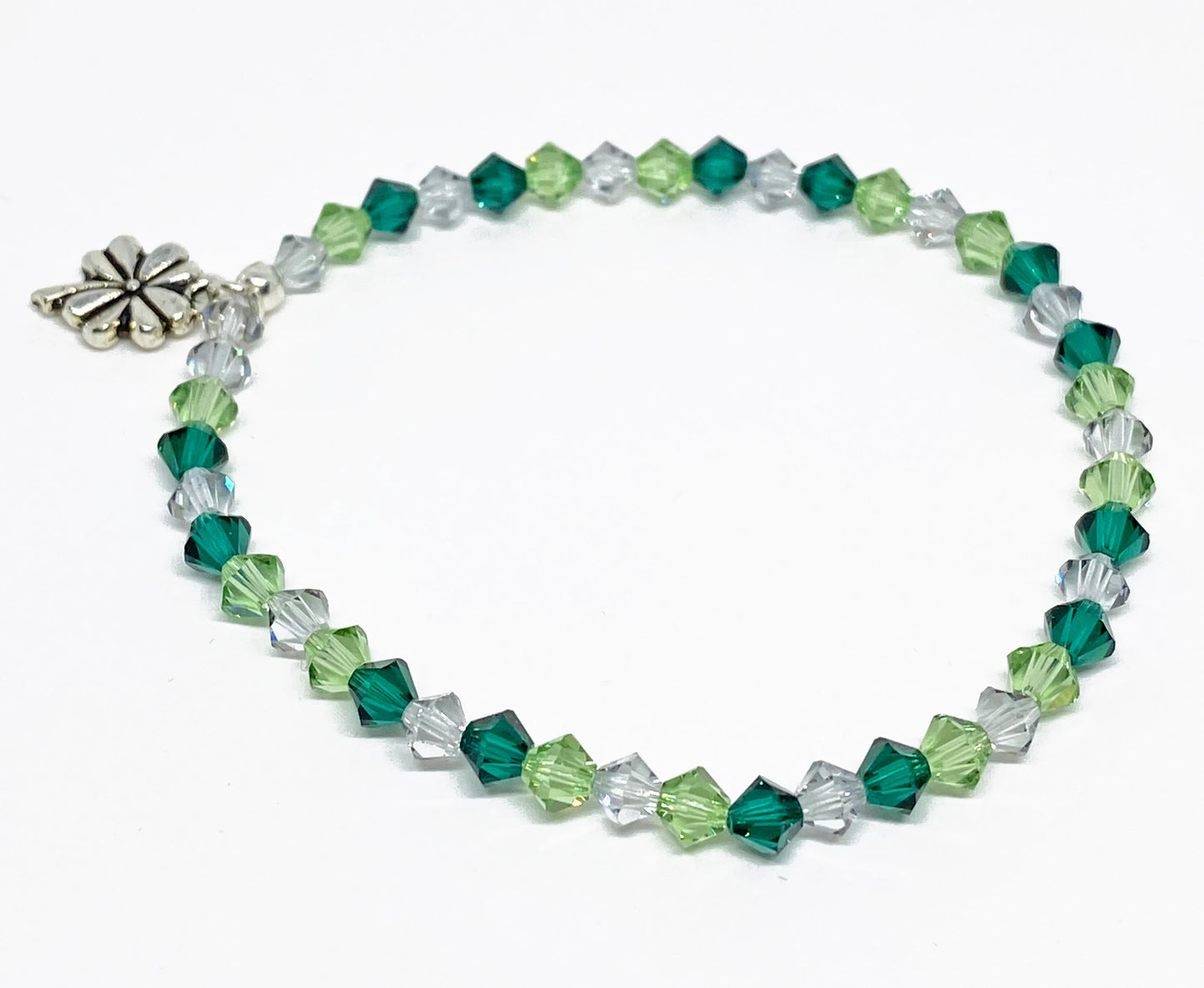 Swarovski Crystal Stretch Bracelet in Luck of the Irish - Perfect for St. Patrick's Day
