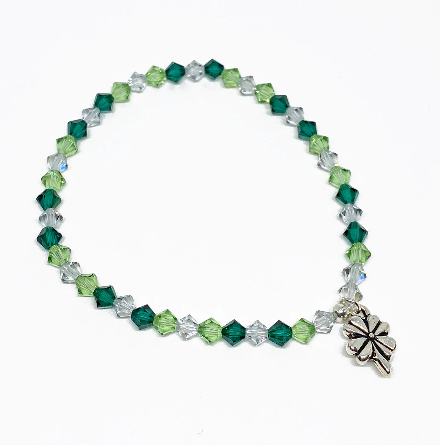 Swarovski Crystal Stretch Bracelet in Luck of the Irish - Perfect for St. Patrick's Day