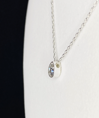 Swarovski Crystal Petite Teardrop Pendant Necklace in Crystal Clear and Silver