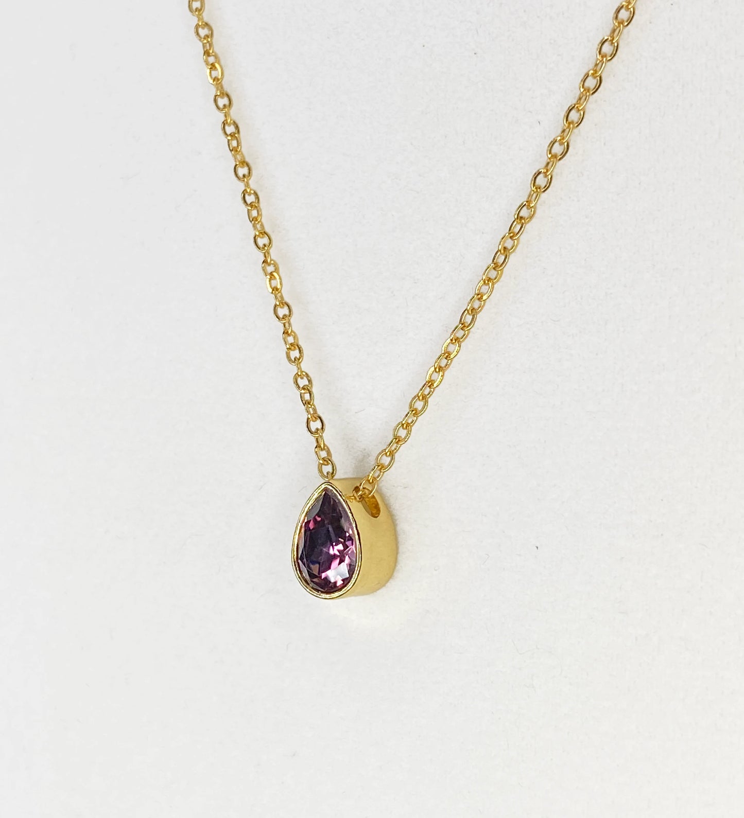 Swarovski Crystal Petite Teardrop Pendant Necklace in Gold and Iris