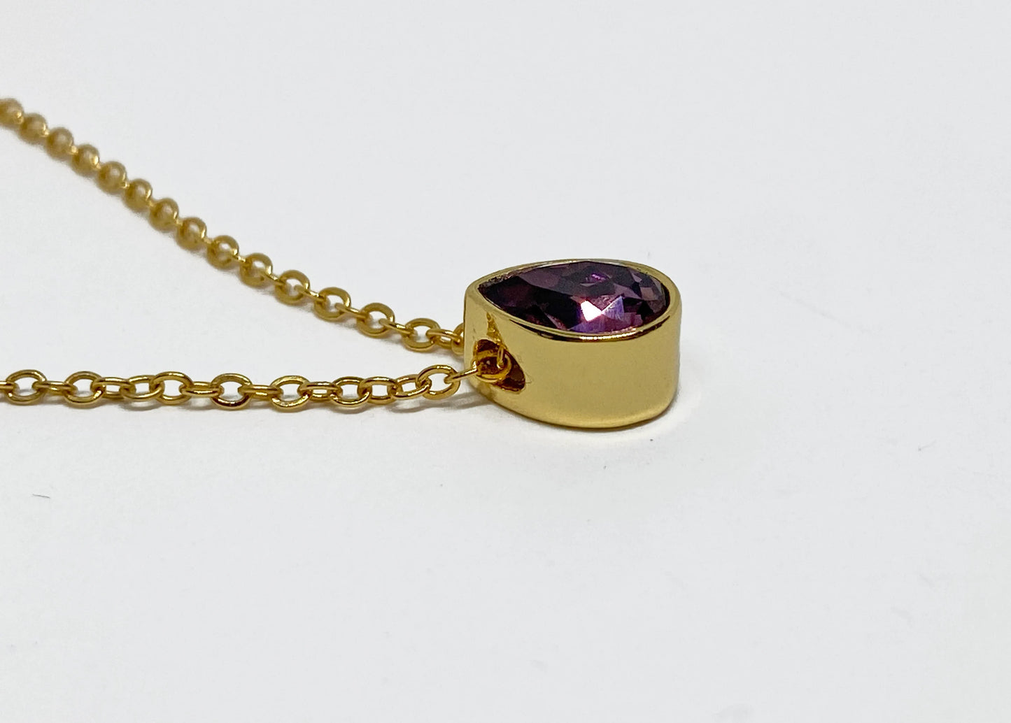Swarovski Crystal Petite Teardrop Pendant Necklace in Gold and Iris