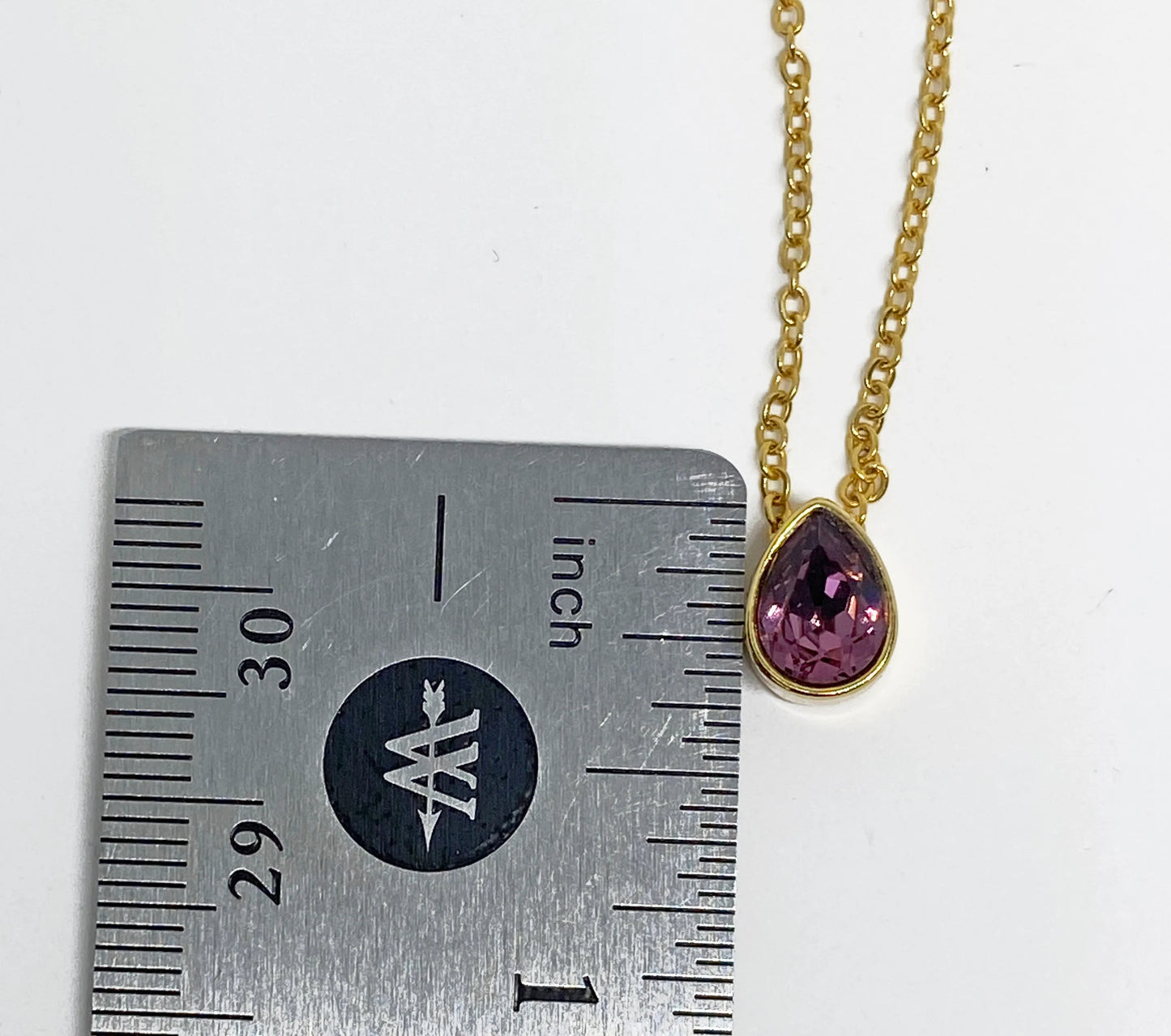 Swarovski Crystal Petite Teardrop Pendant Necklace in Gold and Iris