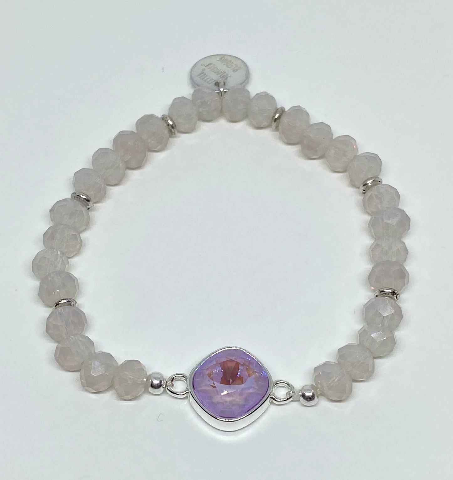 Swarovski 10mm Crystal Cushion Bracelet in Lavender DeLite Shimmer