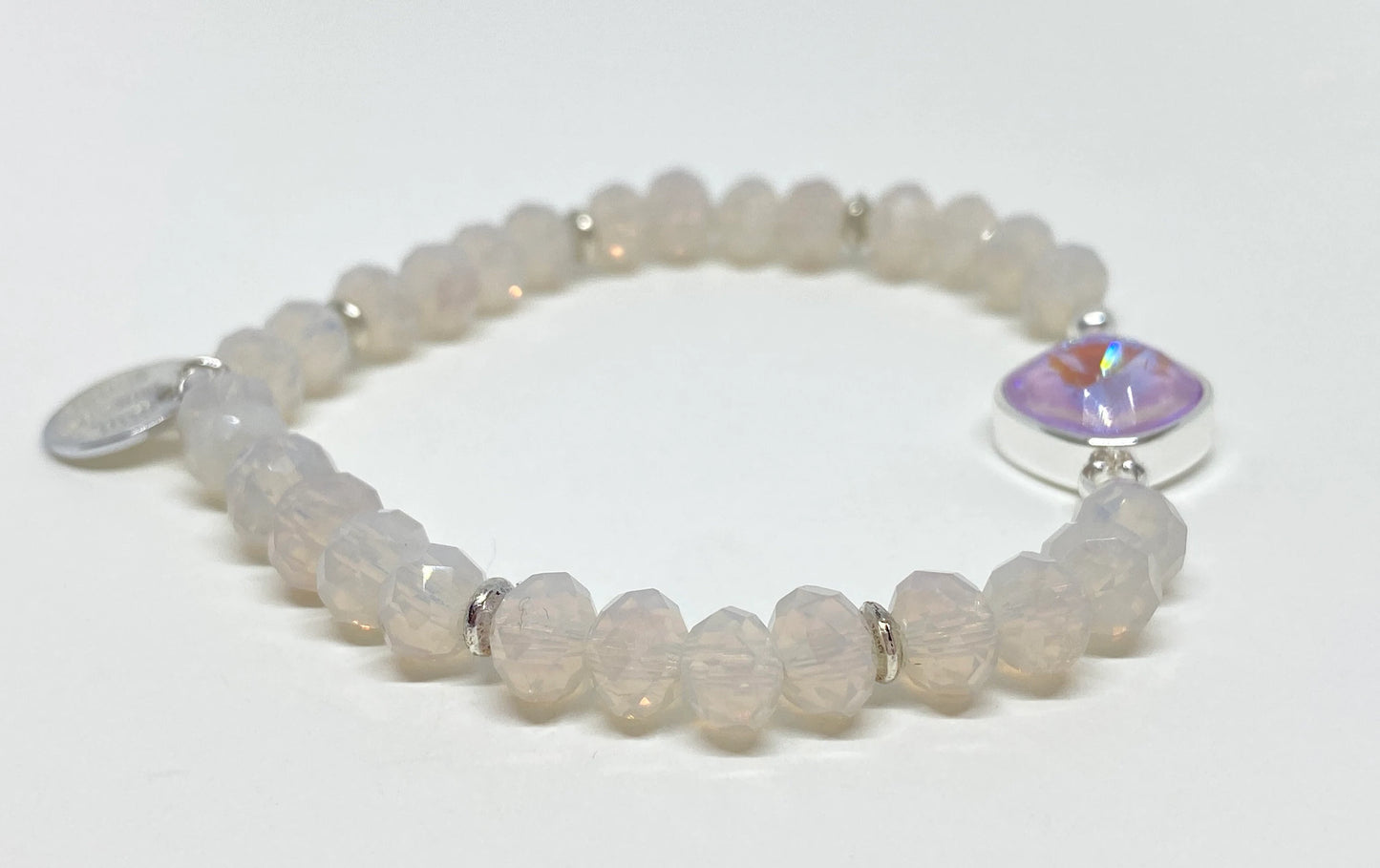 Swarovski 10mm Crystal Cushion Bracelet in Lavender DeLite Shimmer