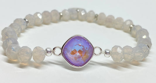 Swarovski 10mm Crystal Cushion Bracelet in Lavender DeLite Shimmer