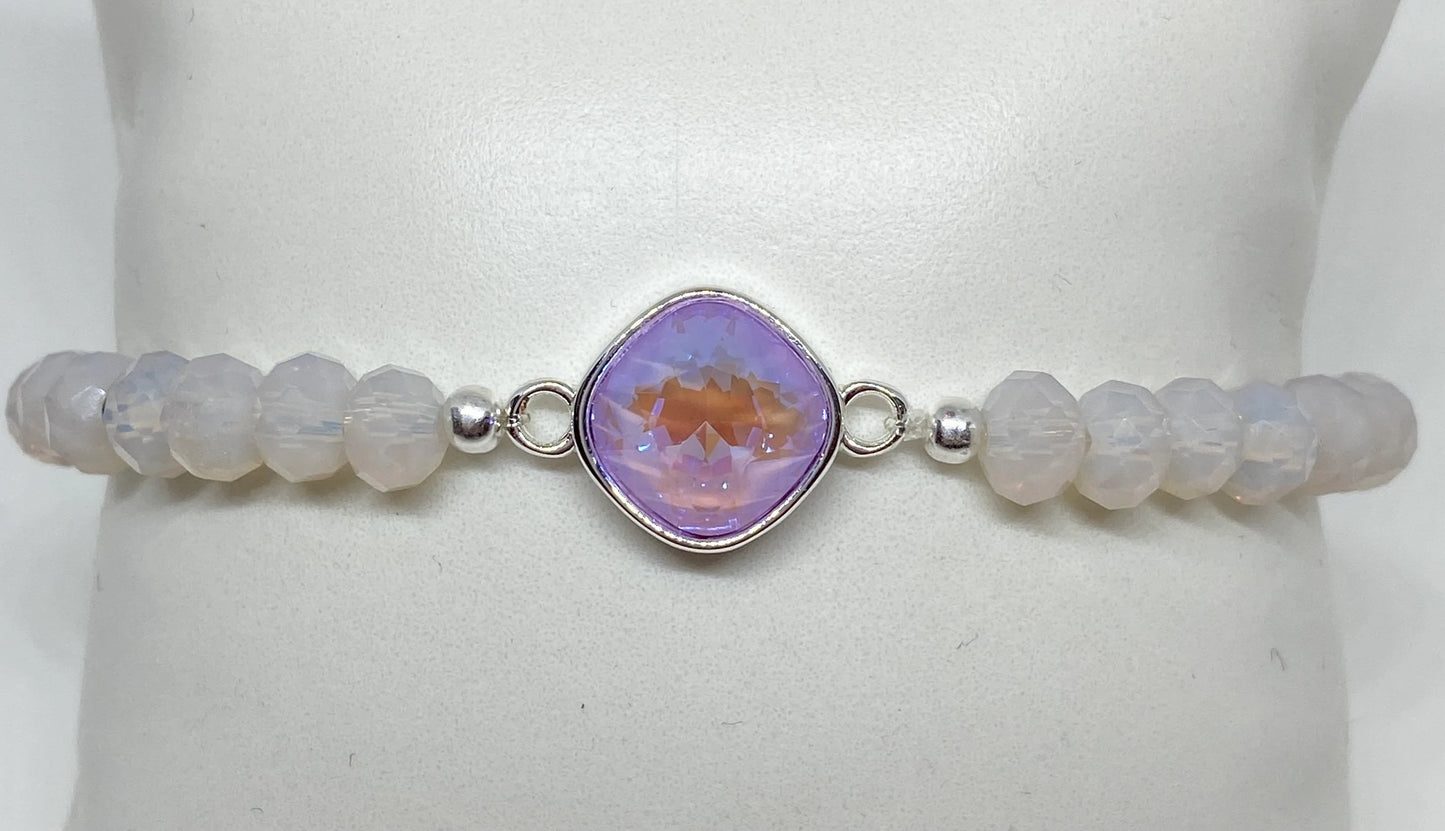 Swarovski 10mm Crystal Cushion Bracelet in Lavender DeLite Shimmer