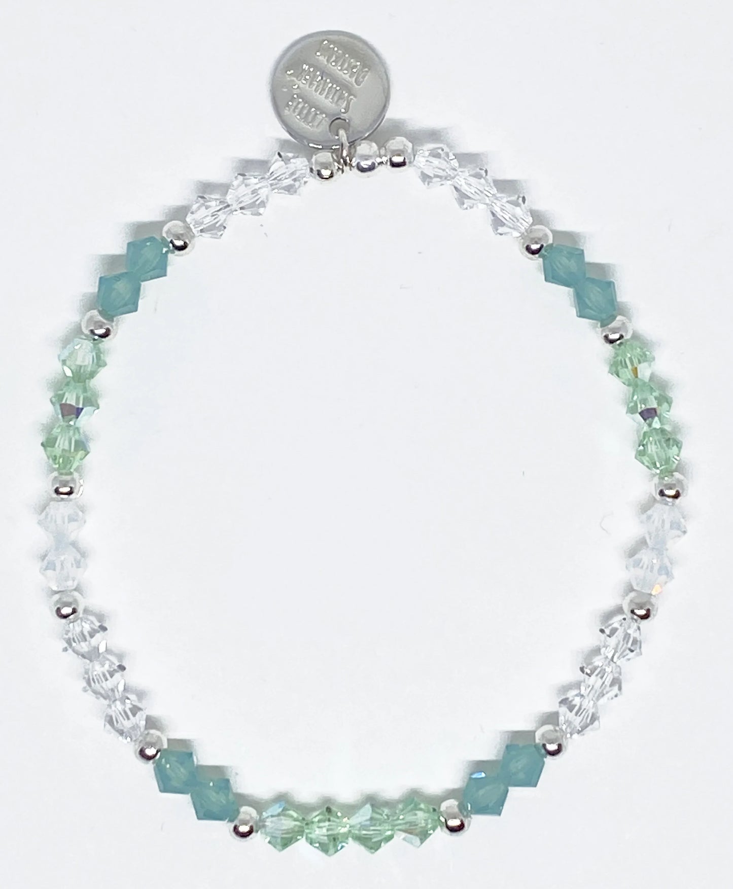 Swarovski Crystal Bracelet in Light Green Opal - with Chrysolite AB, Pacific Opal, and White Opal Swarovski Crystals