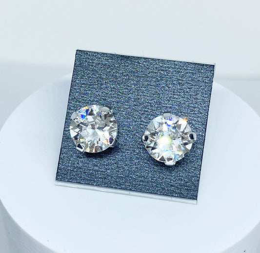 Swarovski Crystal 8mm Crystal Stud Earrings in Clear