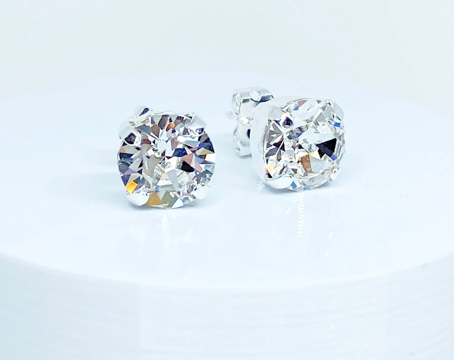 Swarovski Crystal 8mm Crystal Stud Earrings in Clear