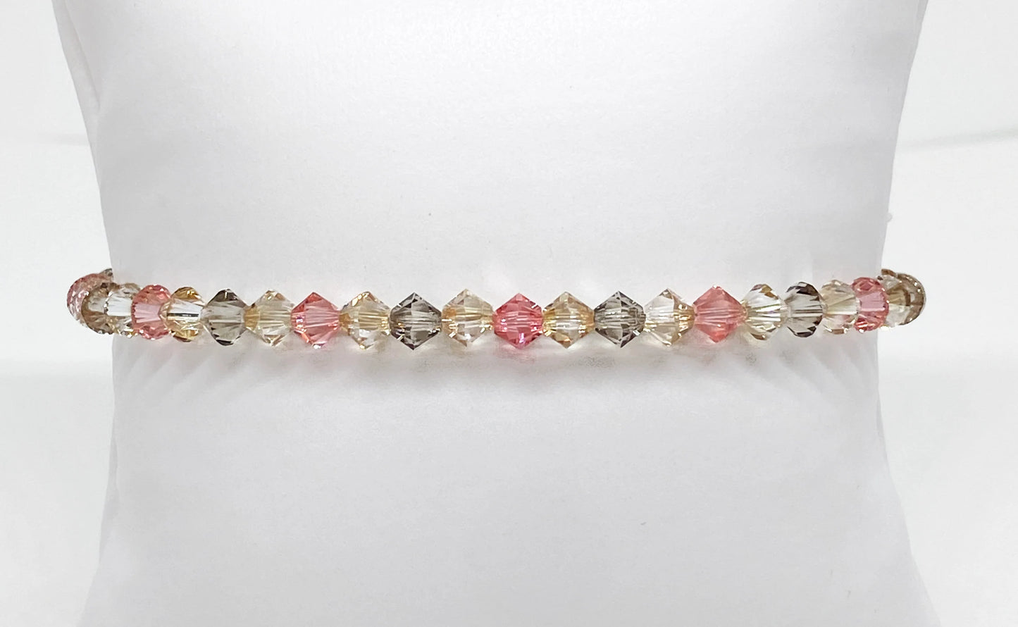 Swarovski Crystal Stretch Accent Bracelet in Rose Peach