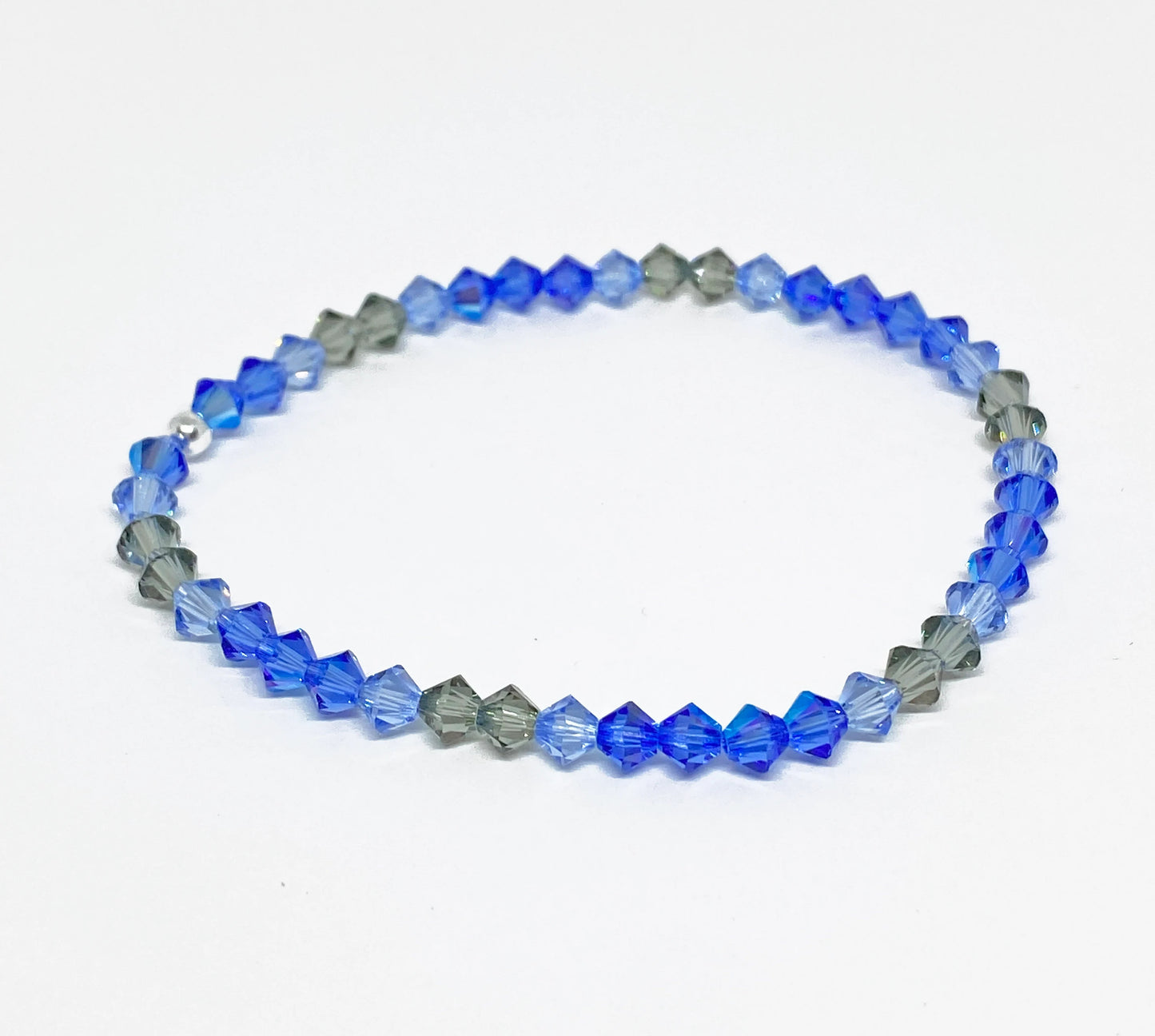 Swarovski Crystal Beaded Bracelet in Sapphire Shimmer