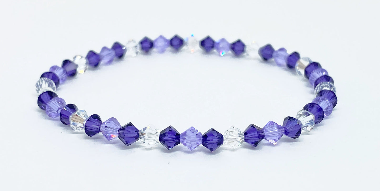 Swarovski Crystal Stretch Accent Bracelet in Purple Violet