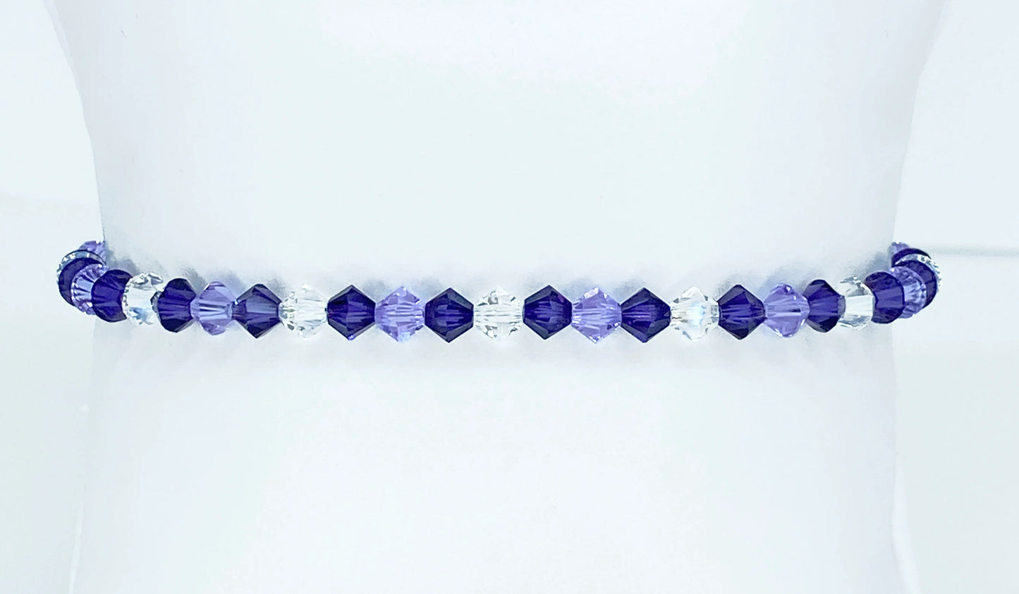 Swarovski Crystal Stretch Accent Bracelet in Purple Violet