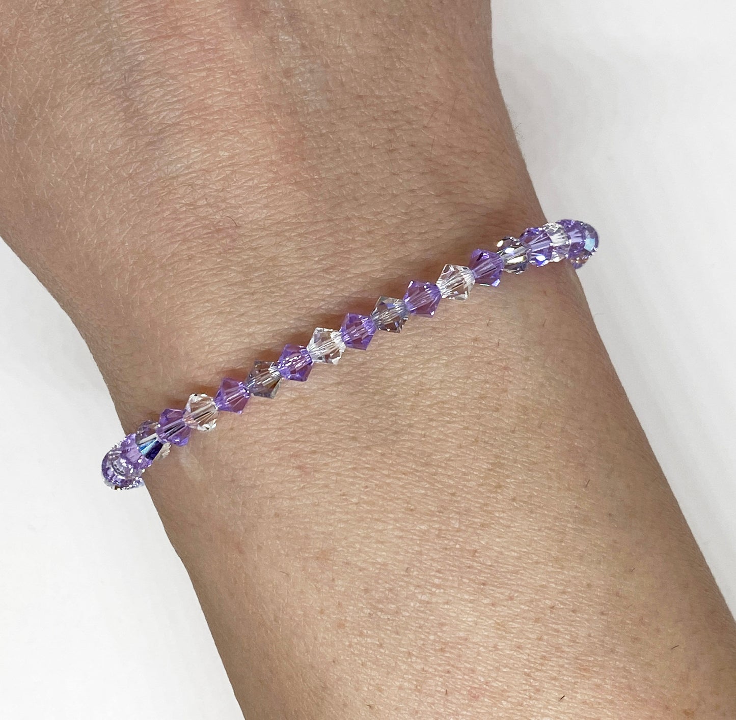 Swarovski Crystal Accent Bracelet in Violet Shimmer - with Violet and Smoky Mauve Swarovski Crystals