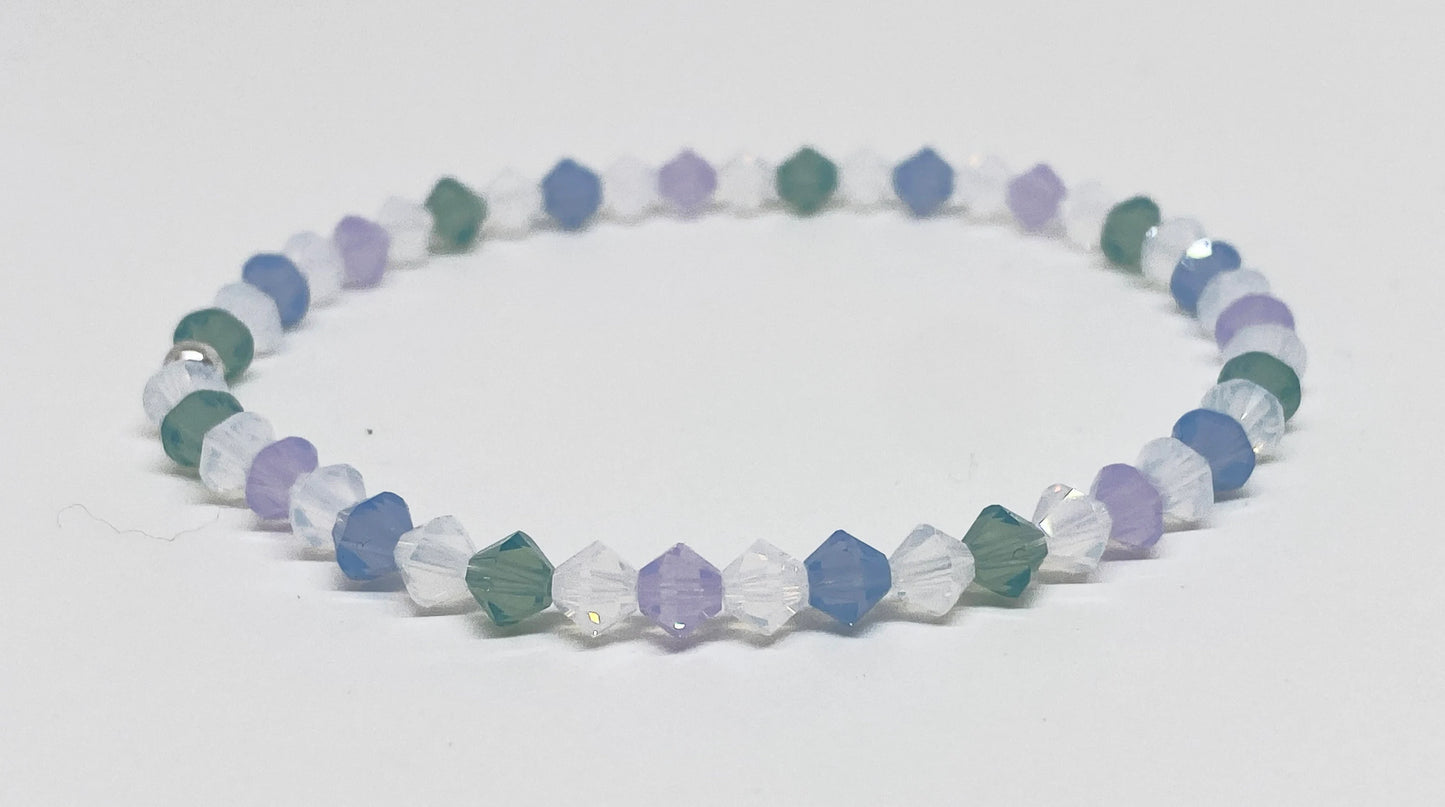 Swarovski Crystal Bracelet in Spring Opal - with Pacific, Violet, and Air Opal Swarovski Crystals