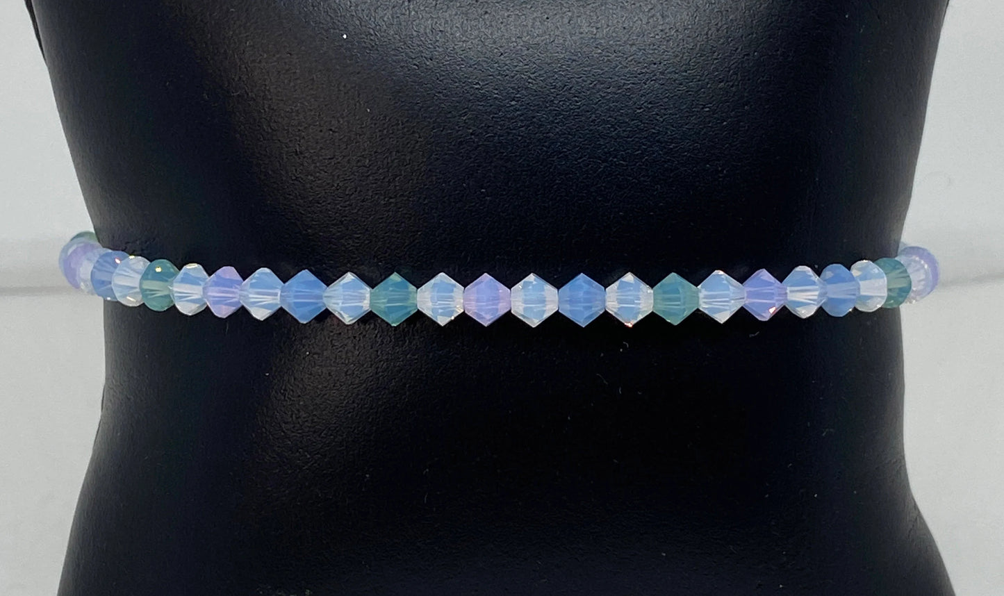 Swarovski Crystal Bracelet in Spring Opal - with Pacific, Violet, and Air Opal Swarovski Crystals