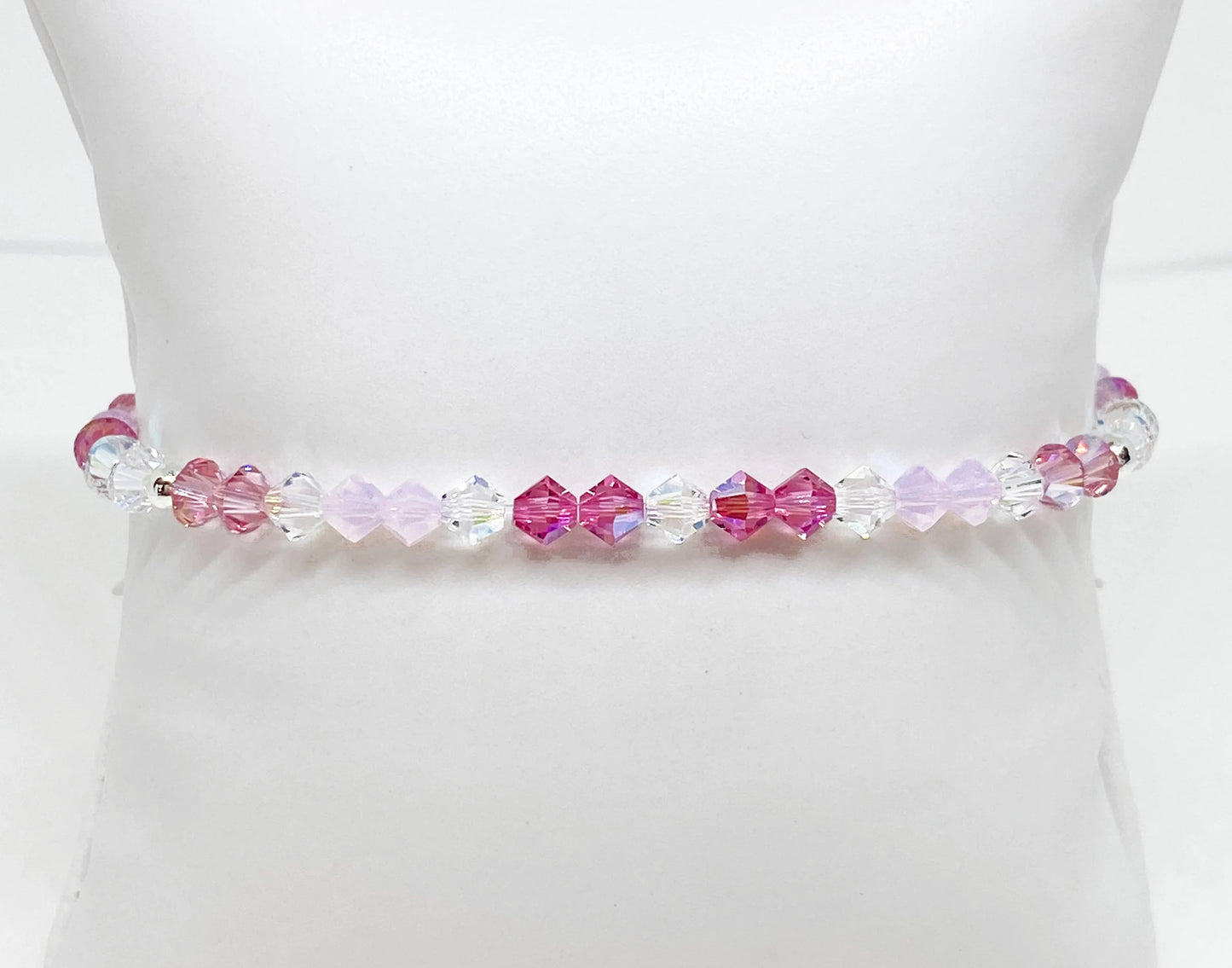 Swarovski Crystal Limited Edition Charity Beaded Bracelet Pretty in Pink, supporting Breast Cancer Awareness