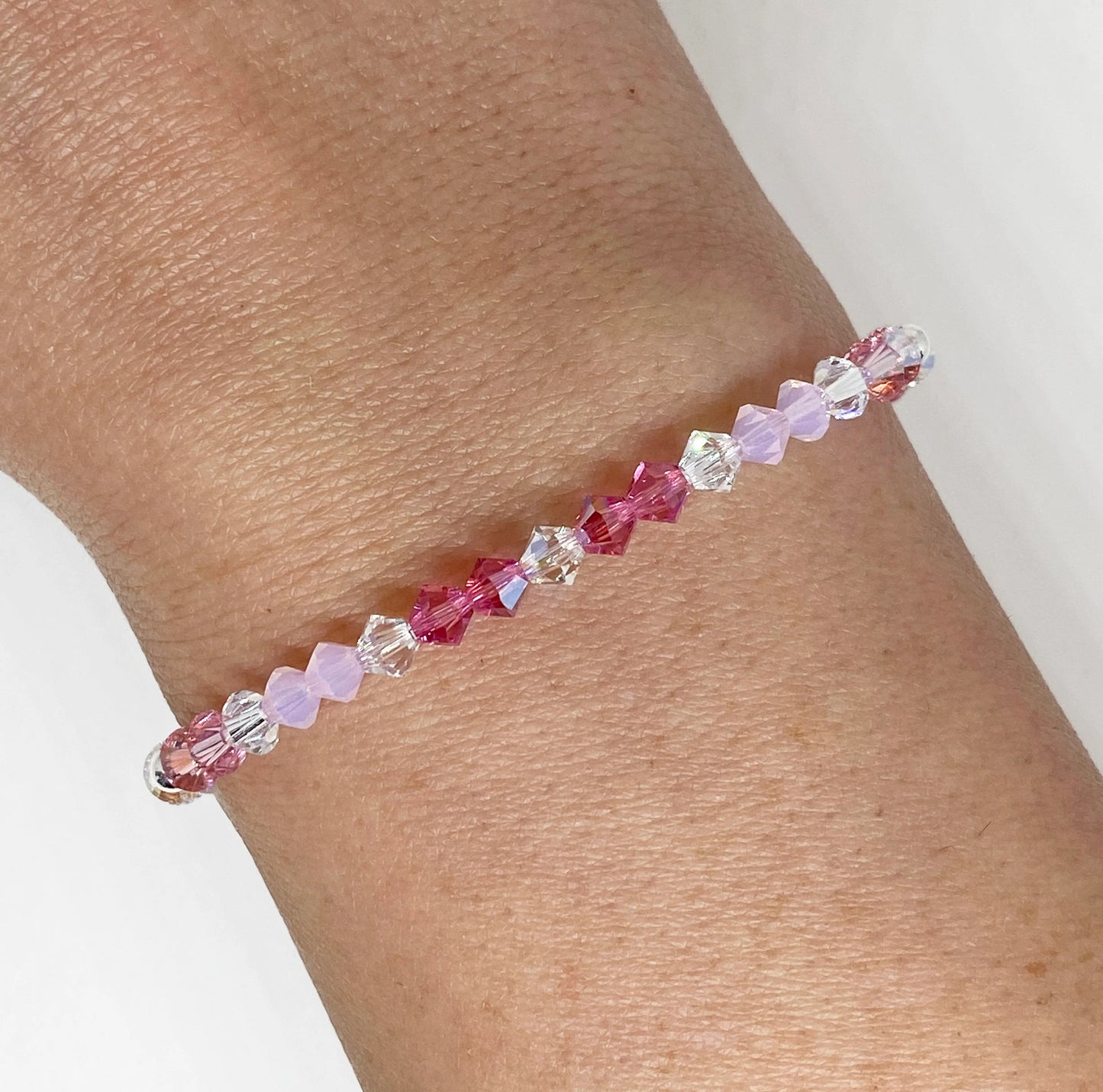 Swarovski Crystal Limited Edition Charity Beaded Bracelet Pretty in Pink, supporting Breast Cancer Awareness