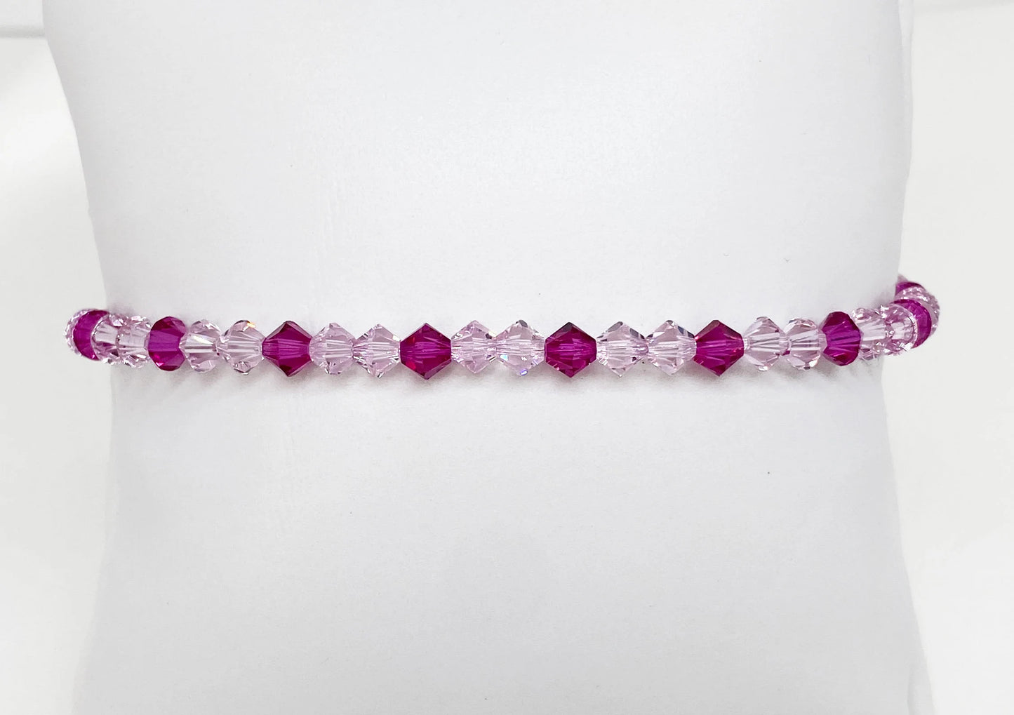 Swarovski Crystal Bracelet in Flirty - with Fuchsia and Rosaline Swarovski Crystals