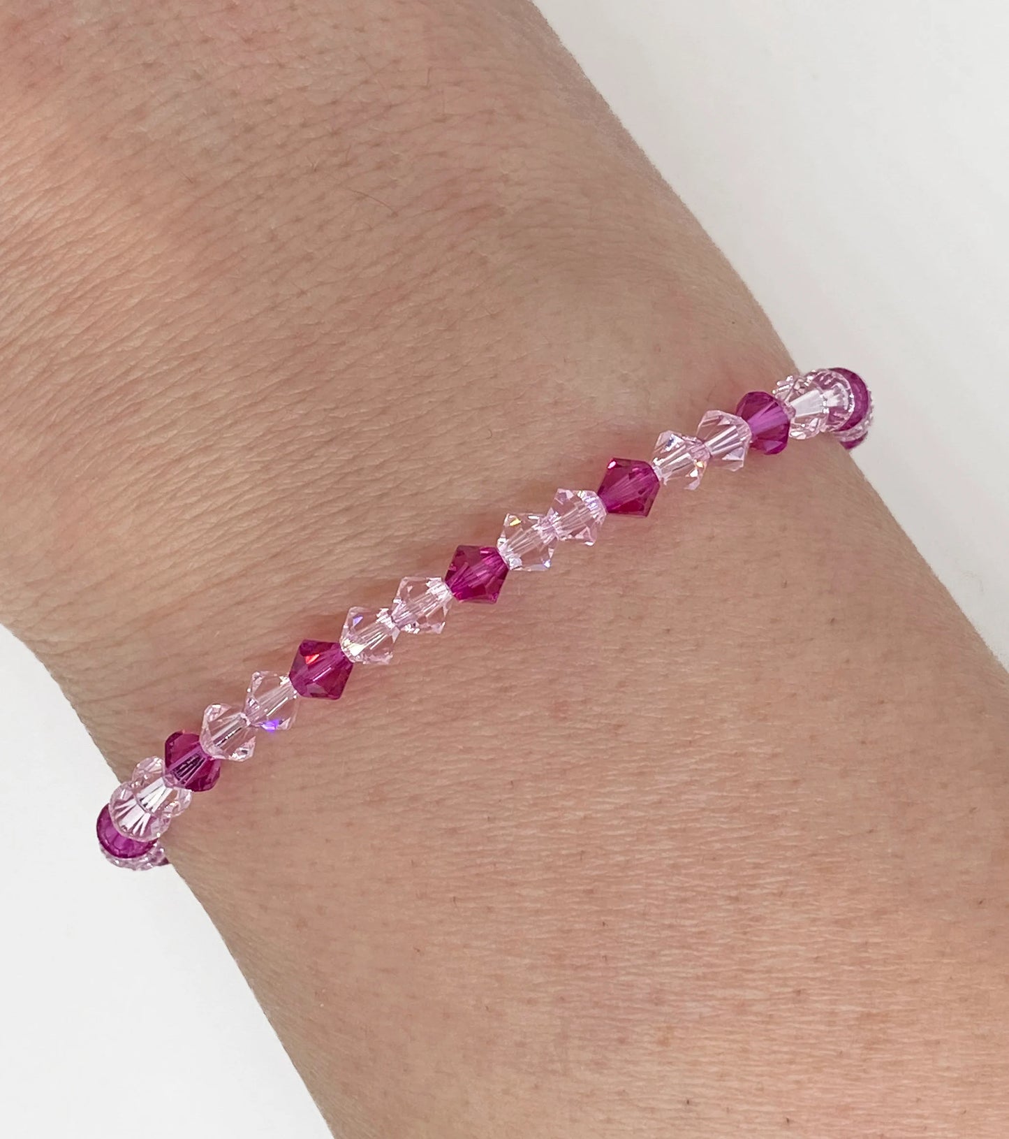 Swarovski Crystal Bracelet in Flirty - with Fuchsia and Rosaline Swarovski Crystals