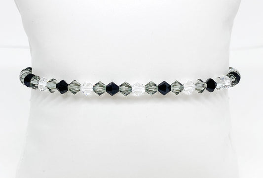 Swarovski Crystal Stretch Solid Accent Bracelet in Achromatic