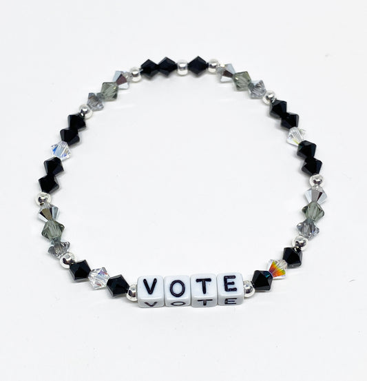 VOTE Swarovski Crystal Stretch Accent Bracelet - For Voting Awareness