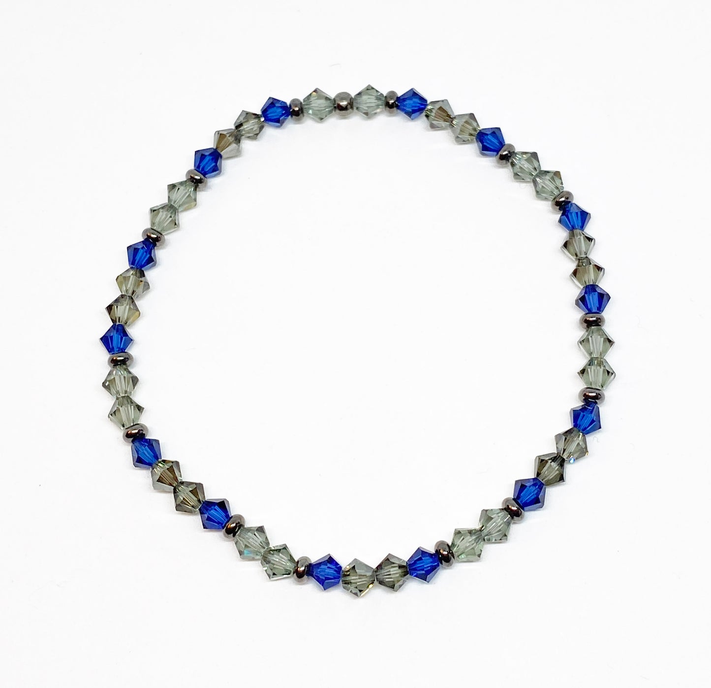 Swarovski Crystal Stretch Solid Accent Bracelet in Midnight Sapphire