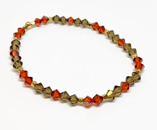 Swarovski Crystal Stretch Solid Accent Bracelet in Autumn Auburn