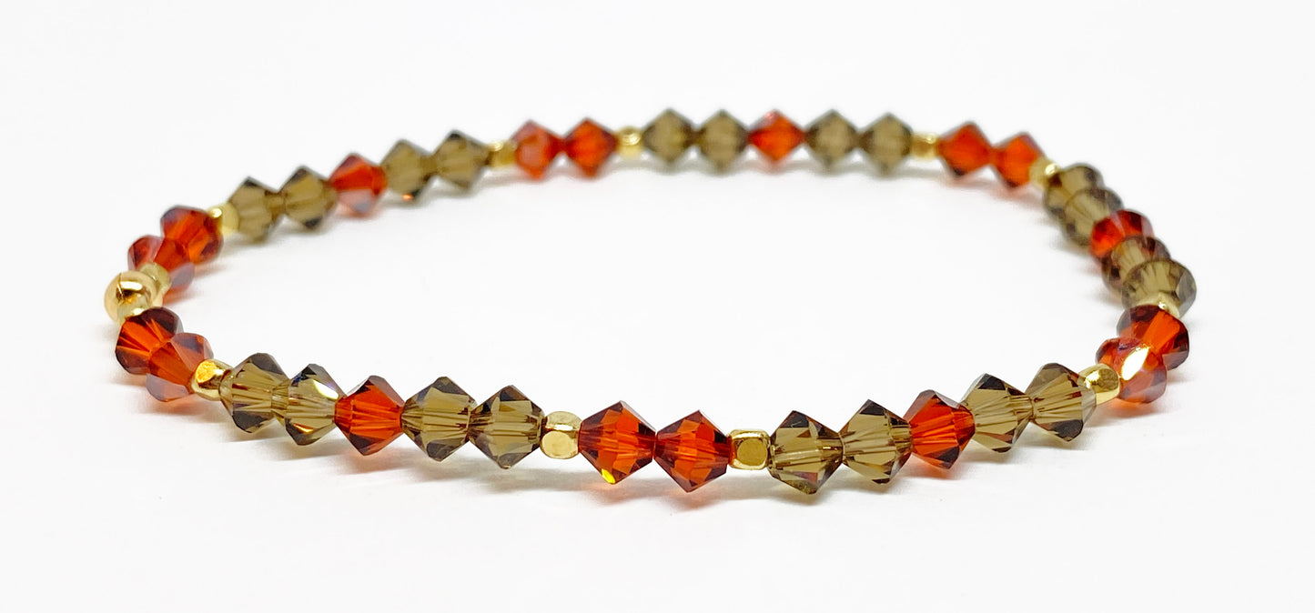 Swarovski Crystal Stretch Solid Accent Bracelet in Autumn Auburn