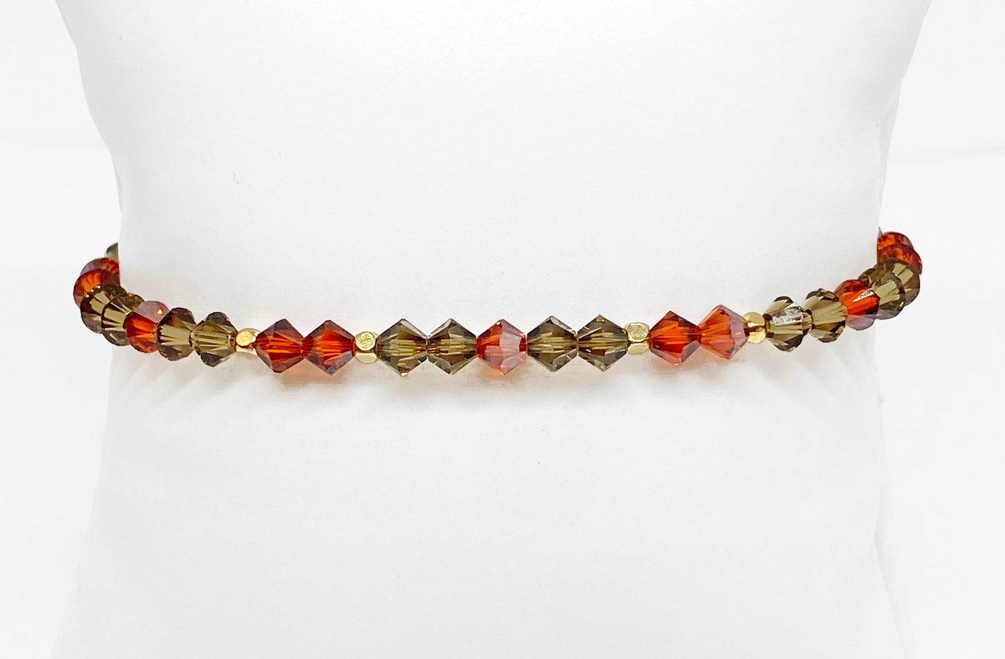 Swarovski Crystal Stretch Solid Accent Bracelet in Autumn Auburn