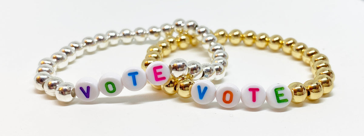 VOTE Silver or Gold Stretch Accent Bracelet - ELECTION SEASON Accessory