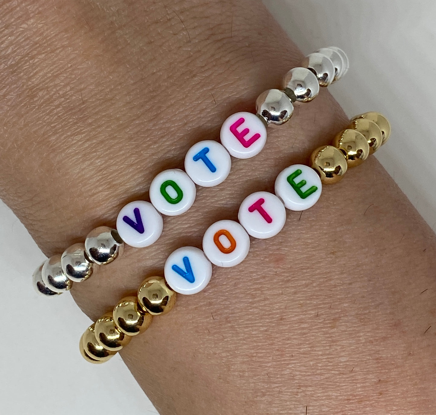 VOTE Silver or Gold Stretch Accent Bracelet - ELECTION SEASON Accessory
