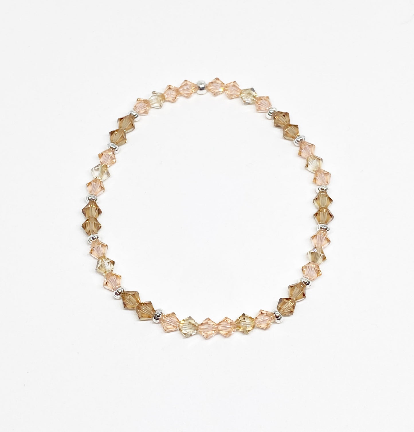 4mm Swarovski Crystal Stretch Solid Accent Bracelet in Sunkissed